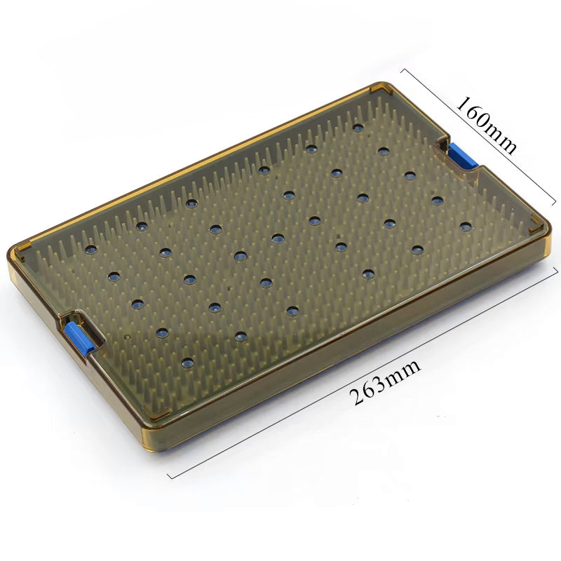 Onyx Plastic Instrument Sterilisation Tray, Autoclavable, Large - 263 X 160 X 22mm