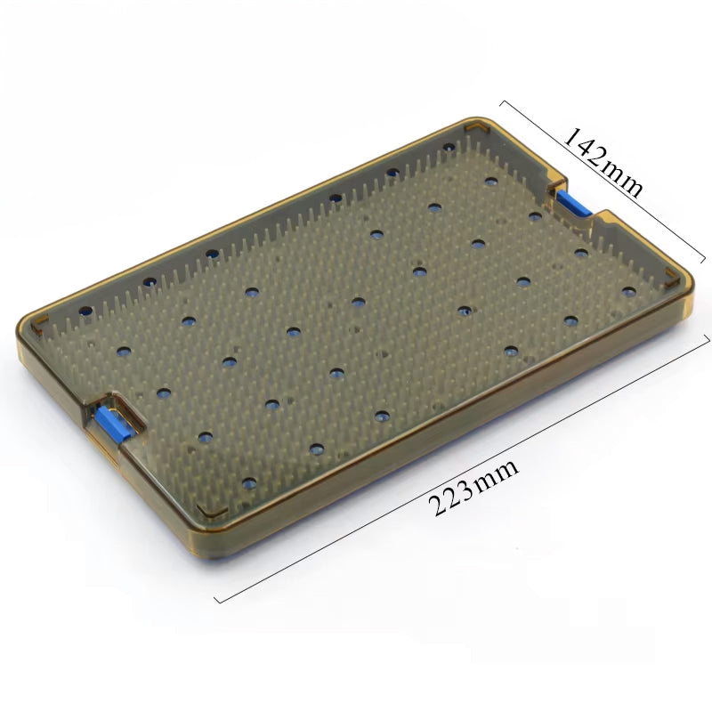 Onyx Plastic Instrument Sterilisation Tray, Autoclavable, Medium - 223 X 142 X 22mm
