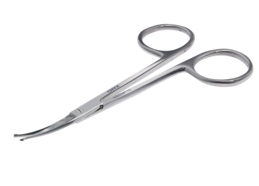 10cm Premium curved Stainless Steel Eye scissors w/ Blunt probe points