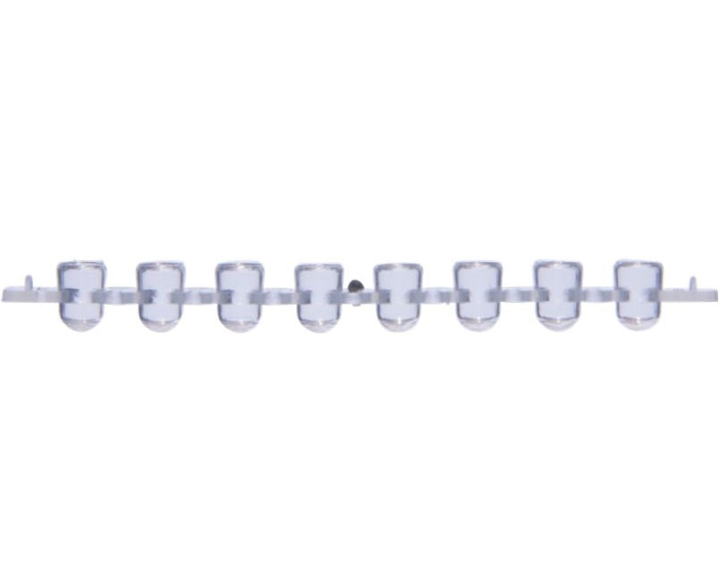 Optically Clear Flat 8-Strip Caps, Pp, DNASE/RNASE Free - 125 Un.