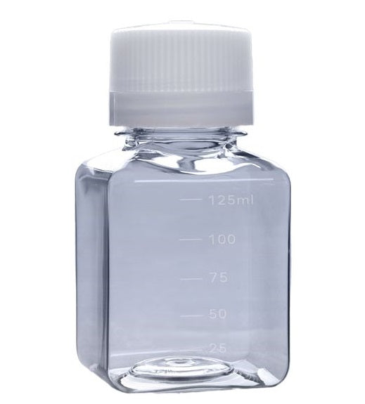 Square Pet Media Bottles, Sterile