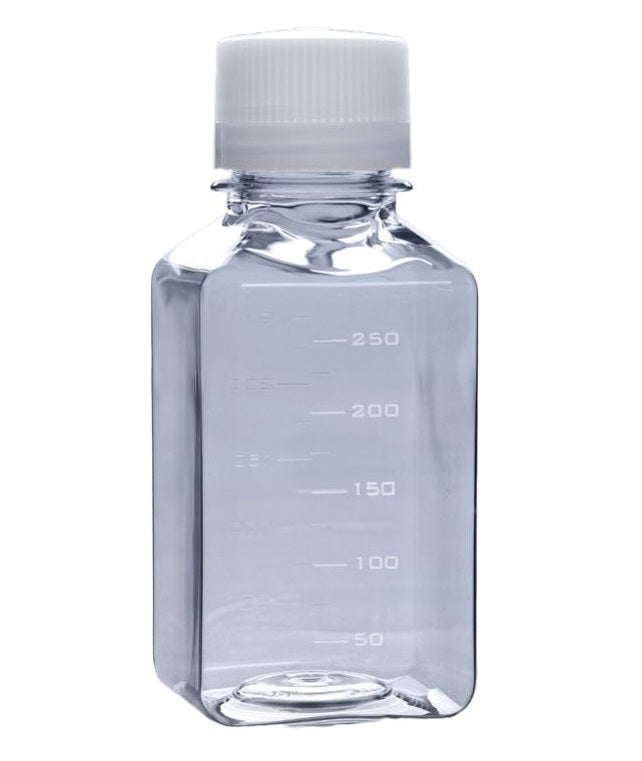 Square Pet Media Bottles, Sterile
