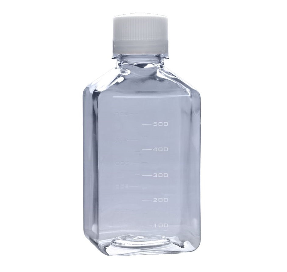 Square Pet Media Bottles, Sterile