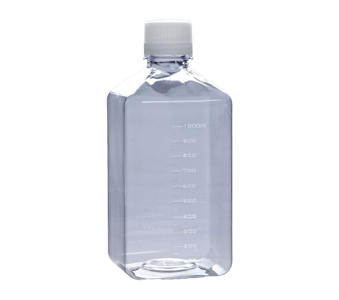 Square Pet Media Bottles, Sterile