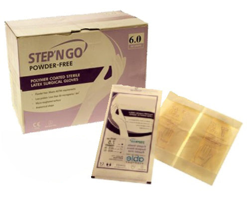 Step'N Go Sterile Latex Surgical Gloves in Pairs 50/Box Size 7.5