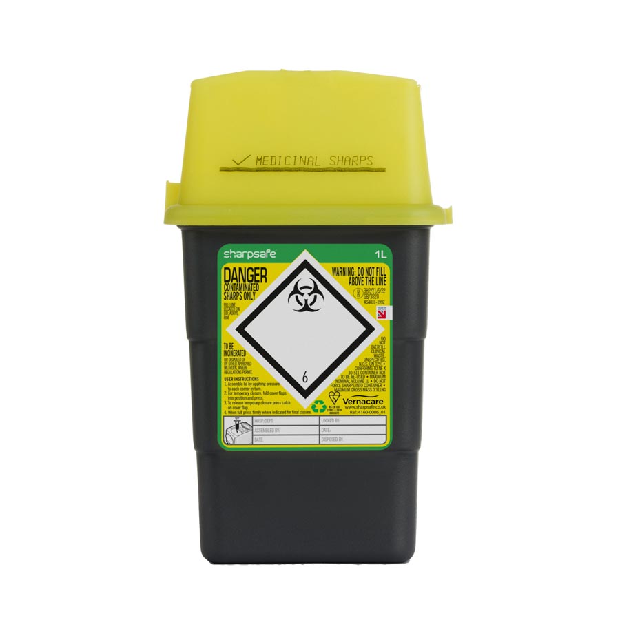 Sharpsafe Sharps Container, Yellow Lid - 8 Sizes Available