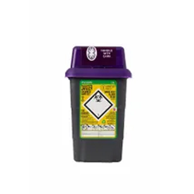 Sharps Container, Cytotoxic, Purple Lid - 2 Sizes Available
